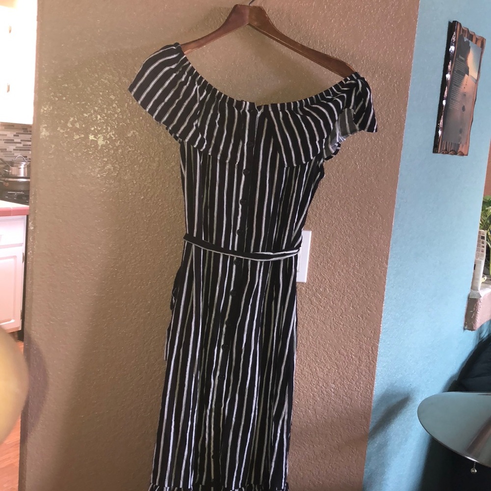 Black and white maxi dress